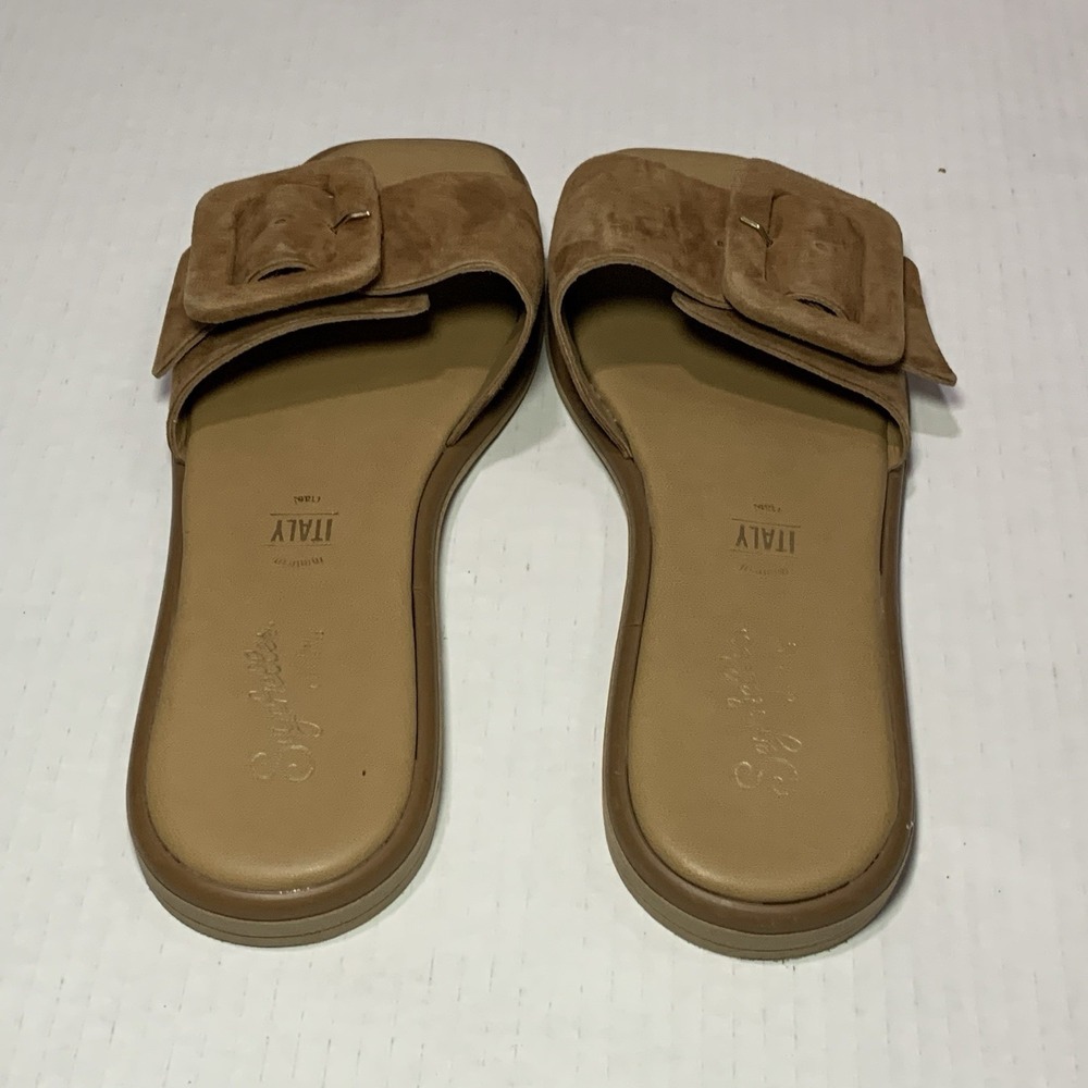 Seychelles Manhattan Slide Brown Suede Leather Buckle Sandals Women's Size 6.5 - Picture 4 of 10